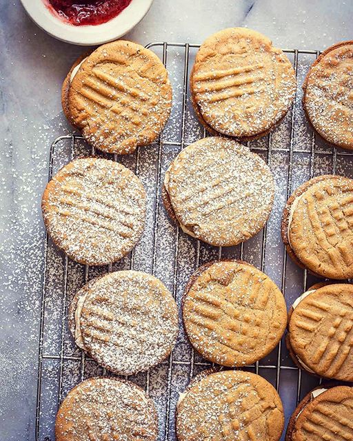 Peanut Butter And Jam Sandwich Cookies by foodnessgracious Quick