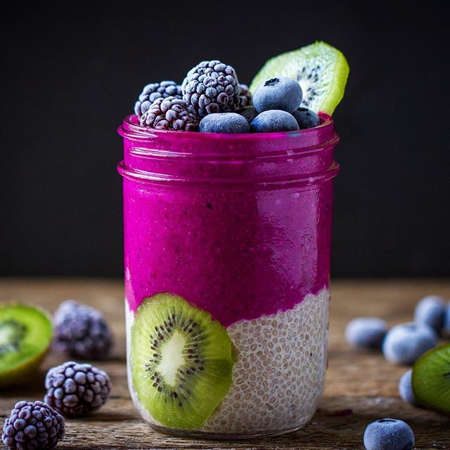 Vanilla Bean Chia Pudding With Pitaya Slushie Recipe The Feedfeed