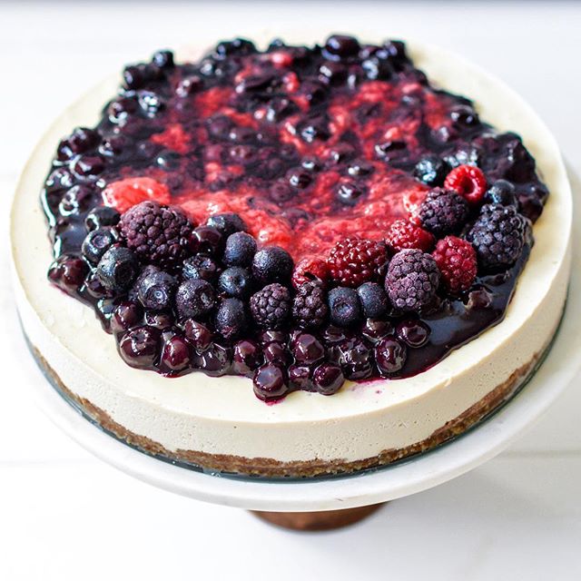 Vegan Lemon Cheesecake With Blueberrylavender Compote recipe  thefeedfeed.com