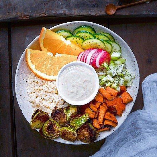 Roasted Vegetable Buddha Bowl With Tahini Sauce By Friedparsley Quick Easy Recipe The Feedfeed