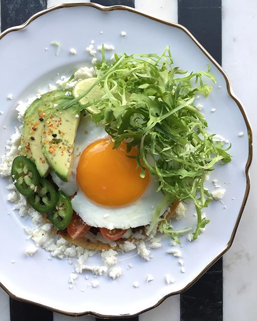 Beef Breakfast Tostadas With Avocado, Black Beans & Fried Egg Recipe