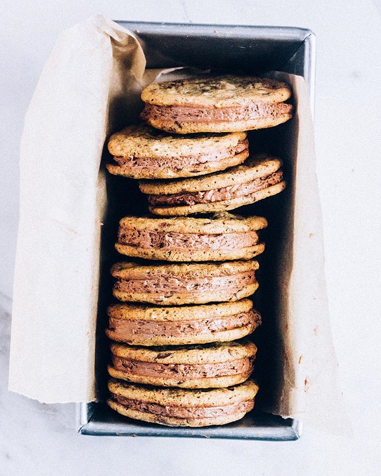 Chocolate Chip Cookie Malt Buttercream Sandwiches Recipe The Feedfeed