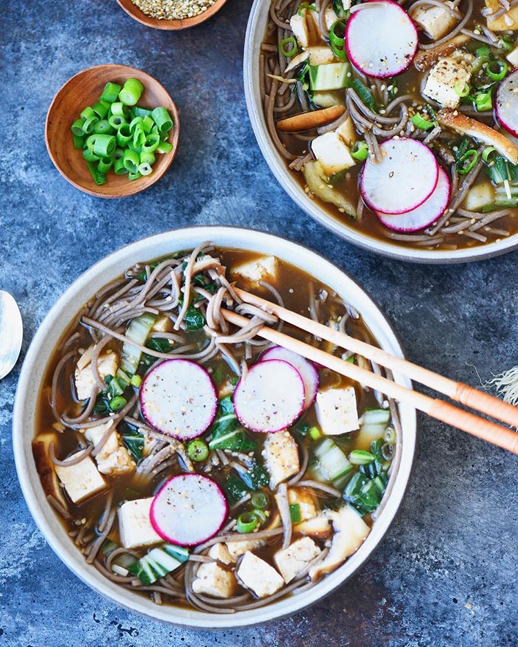 Miso Soup With Bok Choy, Shiitake Mushrooms  Buckwheat Soba Noodles recipe  thefeedfeed.com