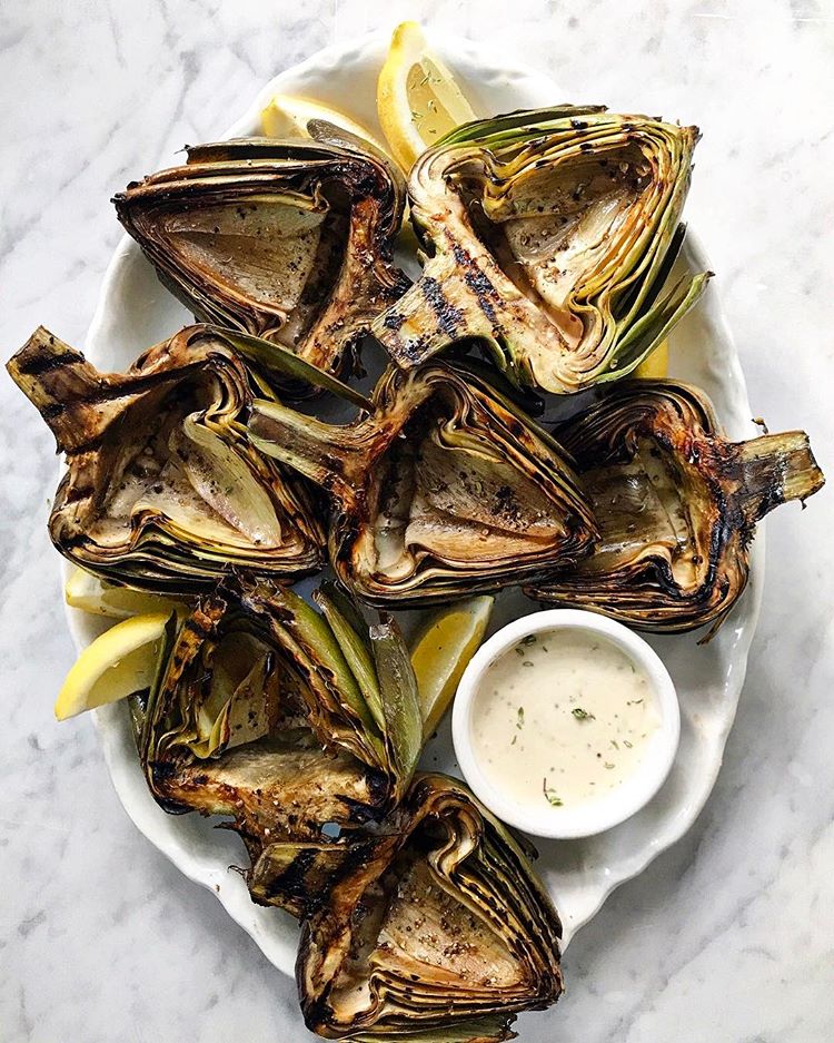 Grilled Artichokes With Ghee And Remoulade Recipe The Feedfeed