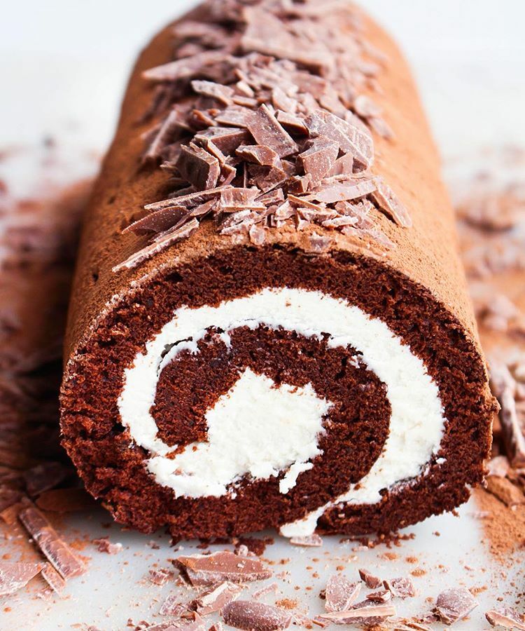 Chocolate And Marshmallow Fluff Roll Cake By Thesweetandsimplekitchen Quick Easy Recipe The Feedfeed