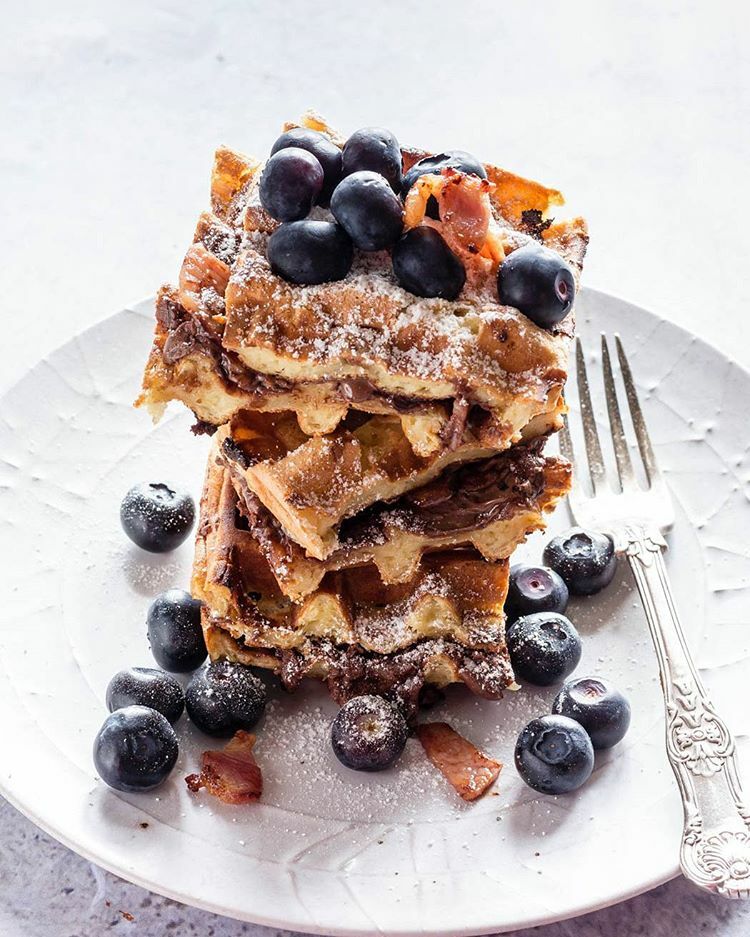 Chocolate Hazelnut Belgian Waffles