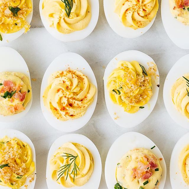 Deviled Eggs 3 Ways Classic, Bacon Horseradish & Basil Garlic Recipe The Feedfeed