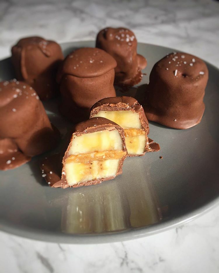 Dark Chocolate And Peanut Butter Banana Bites Recipe By Erin Cantoni The Feedfeed