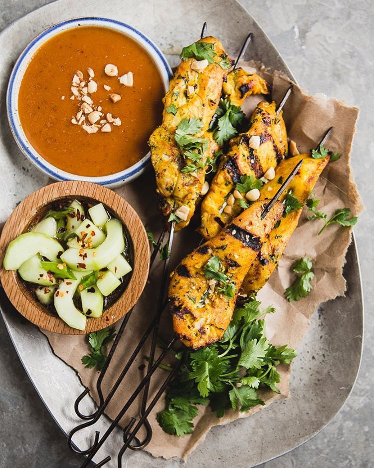 chicken-satay-with-peanut-sauce-and-cucumber-salad-recipe-the-feedfeed