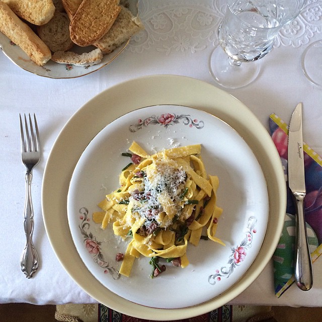 Tagliatelle With Wild Asparagus, Pancetta And Parmesan Recipe ...