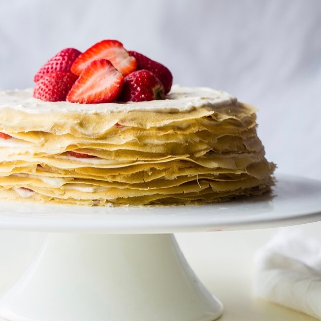 Strawberry Coconut Lemon Crepe Cake Recipe The Feedfeed