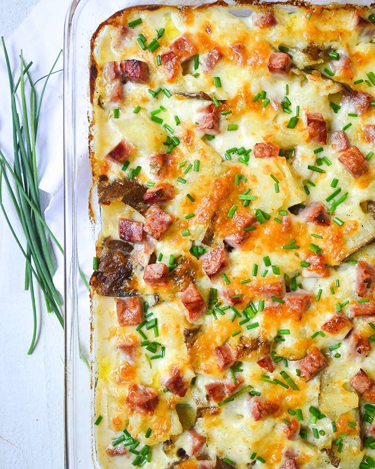 Scalloped Potatoes With Ham And Chives Recipe | The Feedfeed