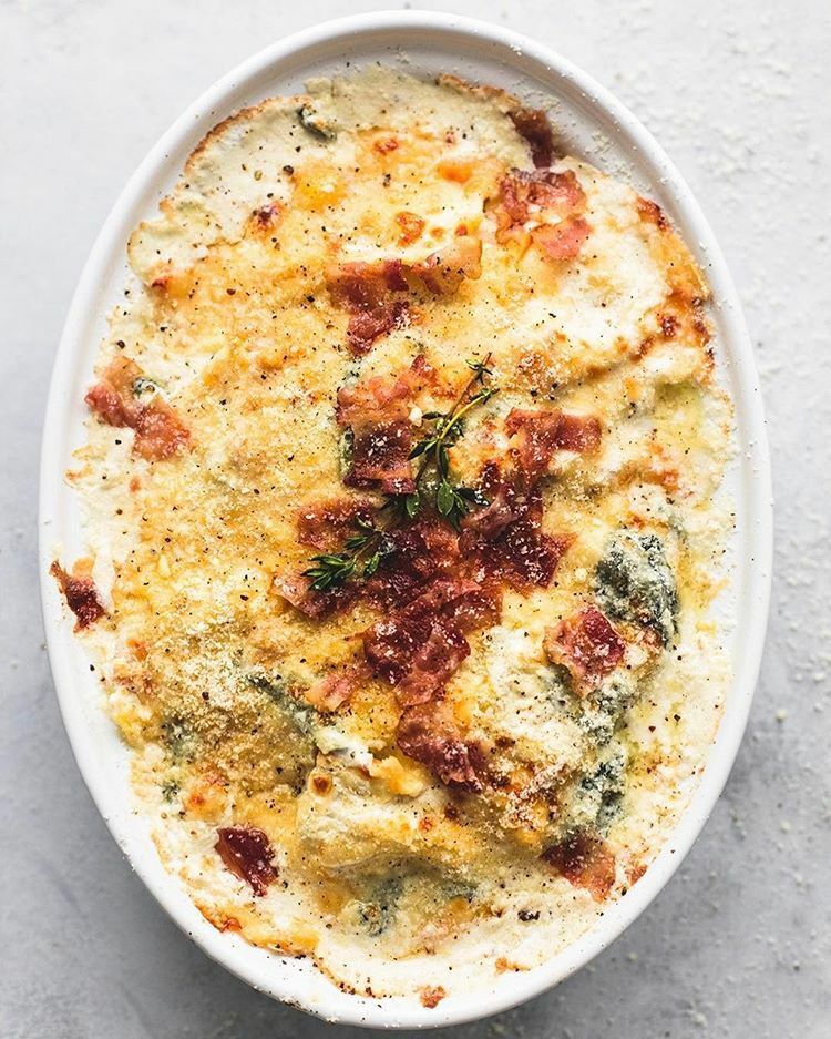 Baked Ravioli Alfredo And Bacon Recipe By Tiffany Azure The Feedfeed