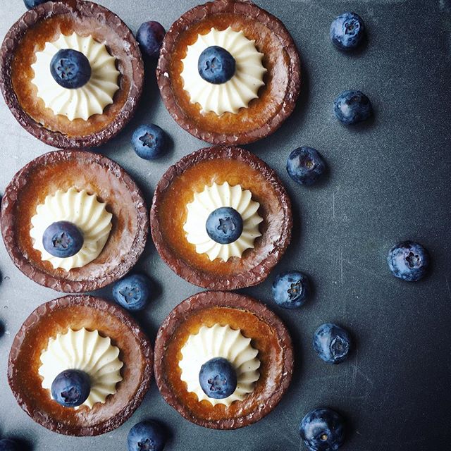 Mini Chocolate Espresso Tarts With Blueberries Recipe The Feedfeed