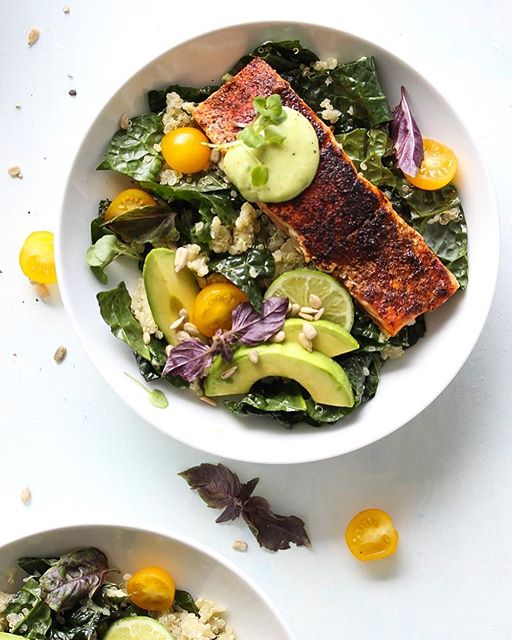 Blackened Salmon Quinoa Bowls With Avocado Sauce Recipe The Feedfeed