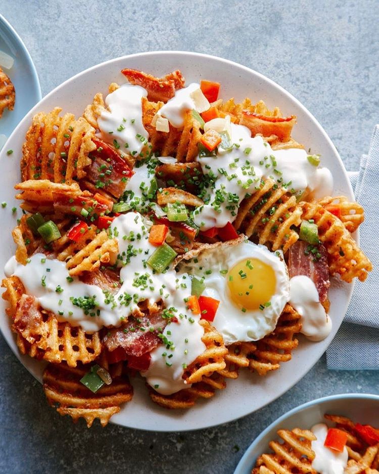 Breakfast Nachos With Waffle Fries & Eggs Recipe The Feedfeed
