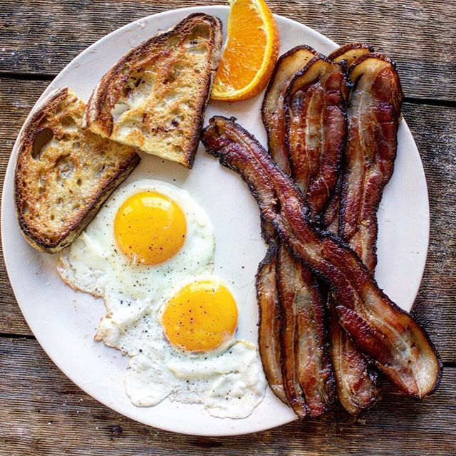 Fried Eggs Bacon And Toast