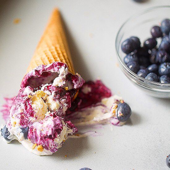 No Churn Blueberry Cheesecake Ice Cream Recipe | The Feedfeed