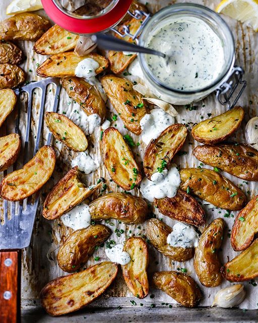 Garlic Thyme Roasted Potatoes With Garlic Aioli Recipe The Feedfeed