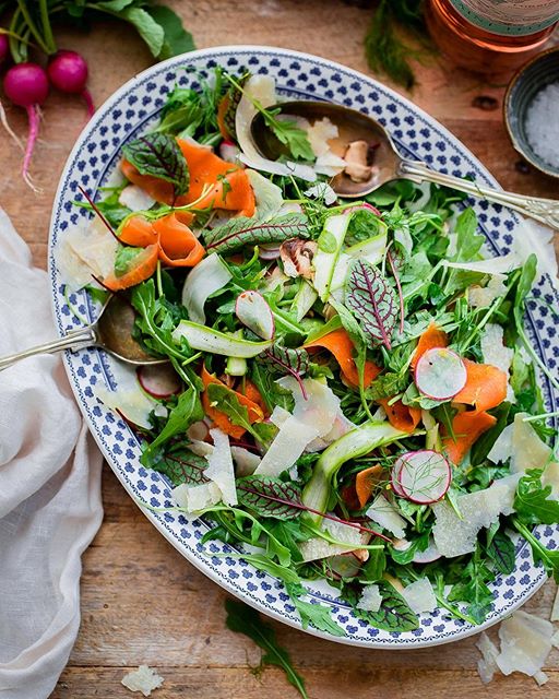 Arugula Salad With Shaved Vegetables & Parmesan Recipe | The Feedfeed