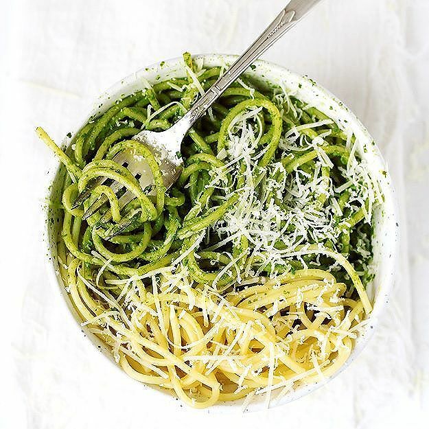 Spaghetti With Spinach Basil Pesto