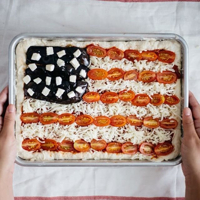 American Flag Deep Dish Pizza Recipe | The Feedfeed