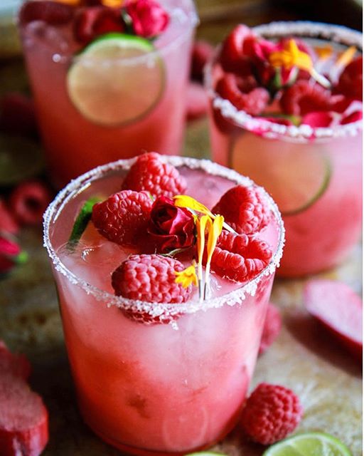 Raspberry Rhubarb Margaritas Recipe | The Feedfeed