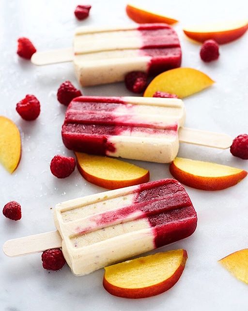 Raspberry Nectarine Yogurt Popsicles by dietitiandebbie Quick & Easy