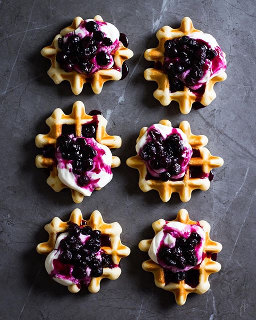 Vanilla Buttermilk Waffles With Blueberry Compote Recipe By Nick Food Photographer The Feedfeed