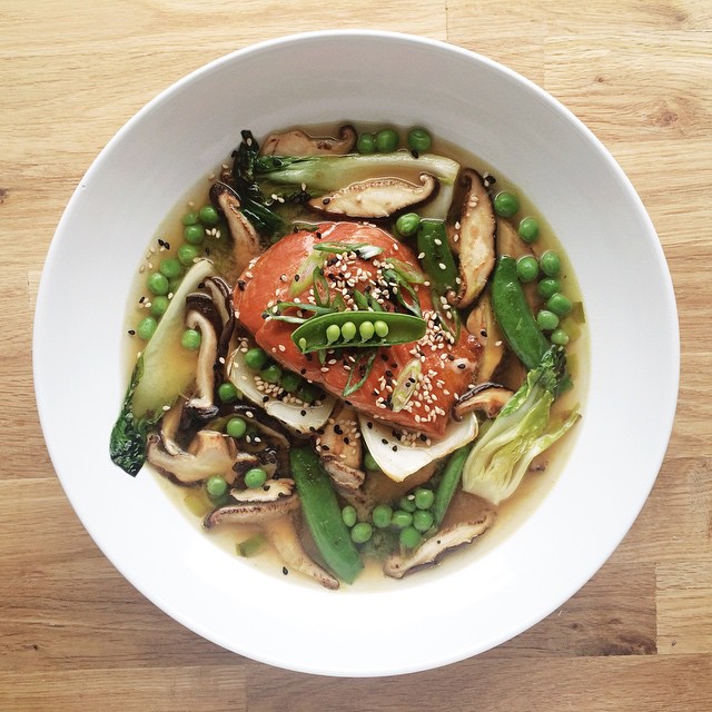 Ginger Miso Soup With Salmon Recipe The Feedfeed