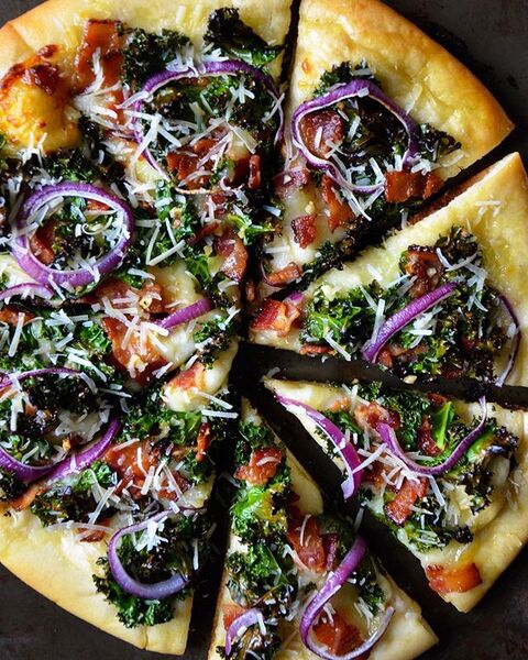 Garlicky Kale And Ricotta Pizza Recipe By Budget Bytes The Feedfeed