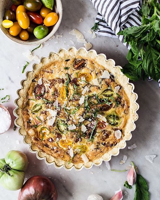 Sweet Onion And Heirloom Tomato Quiche Recipe The Feedfeed