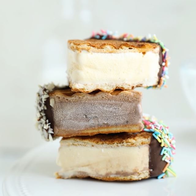 Crispy Waffle Ice Cream Sandwiches Recipe The Feedfeed