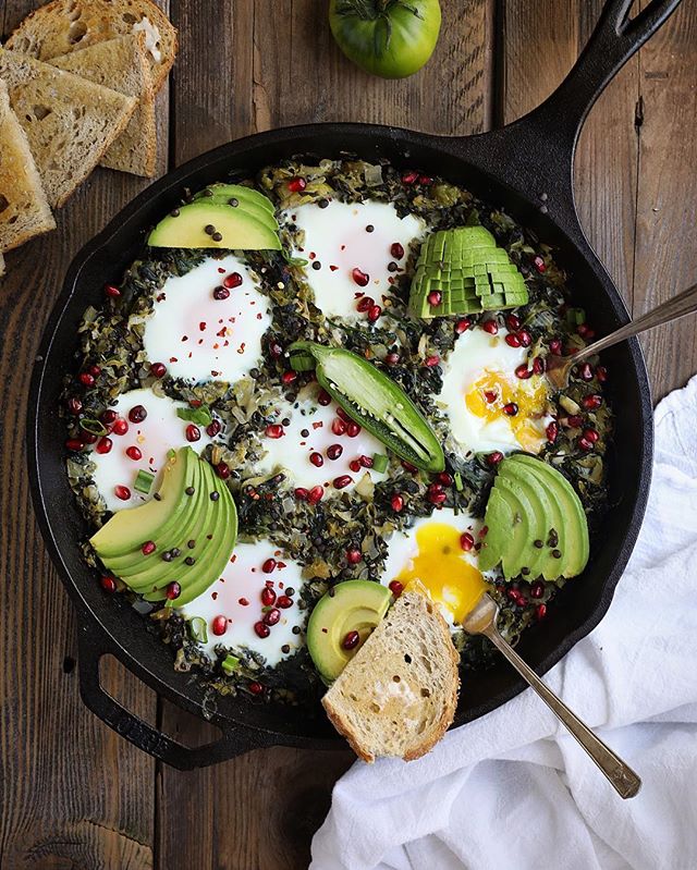 Green Vegetable And Lentil Baked Eggs by theforkedspoon | Quick & Easy ...