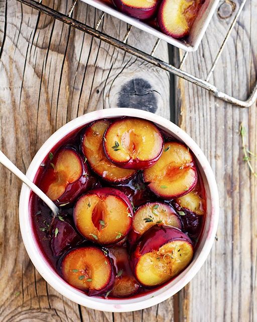 Roasted Plums In Maple Vanilla Sauce by miketheironyou Quick & Easy Recipe The Feedfeed