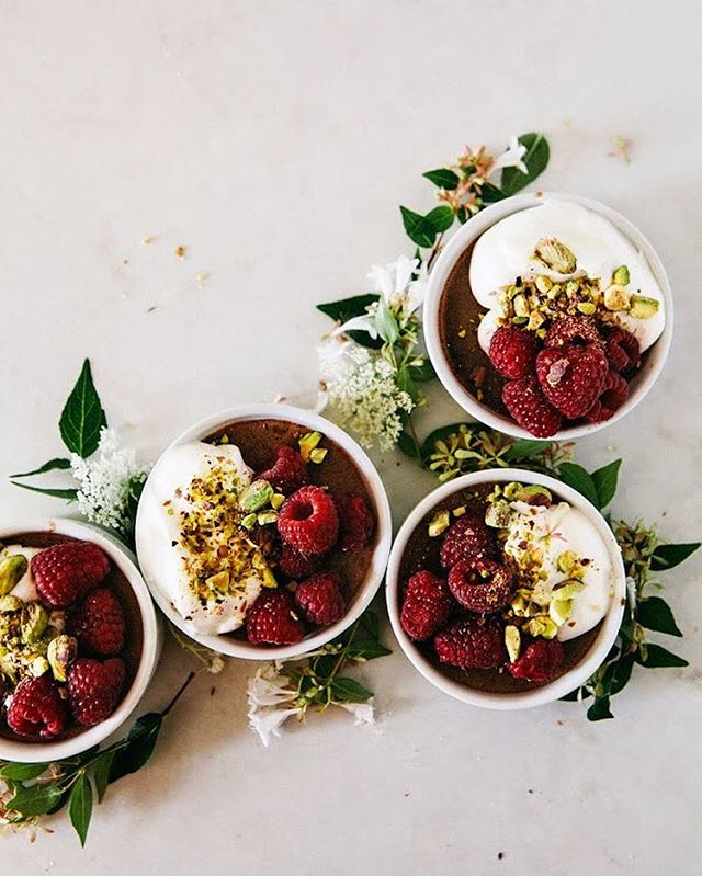 Raspberry And Pistachio Salted Chocolate Pots De Creme Recipe The