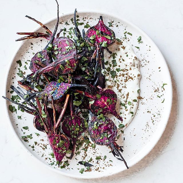 Grilled Beets With Za'atar And Tangy Yogurt Sauce by andreabemis
