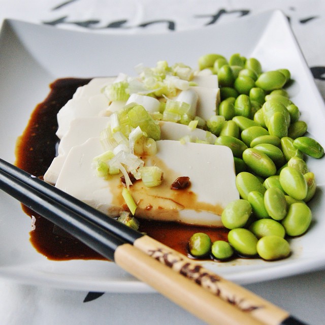 Silken Tofu With Soy Dressing And Edamame Recipe The Feedfeed