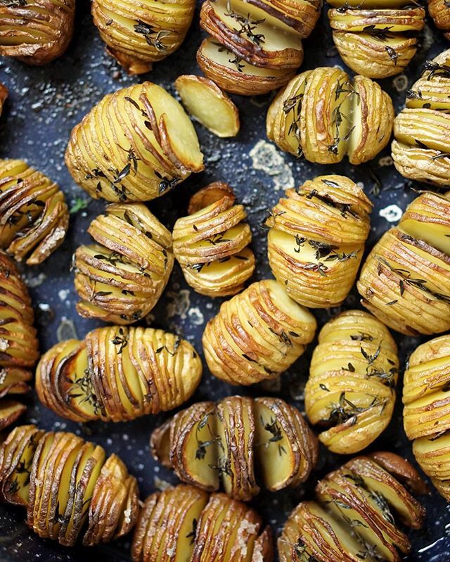 Mini Hasselback Potatoes Recipe By L E N A G L A D S T O N E The Feedfeed