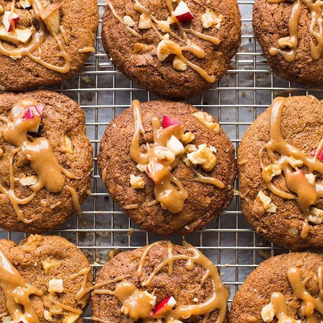 Spiced Apple Cookies with Almond Butter 'caramel' Glaze by asaucykitchen Quick & Easy Recipe