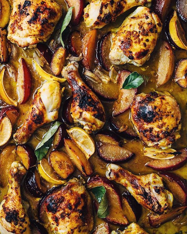 Sheet Pan Saffron Chicken With Plum Sauce Recipe The Feedfeed