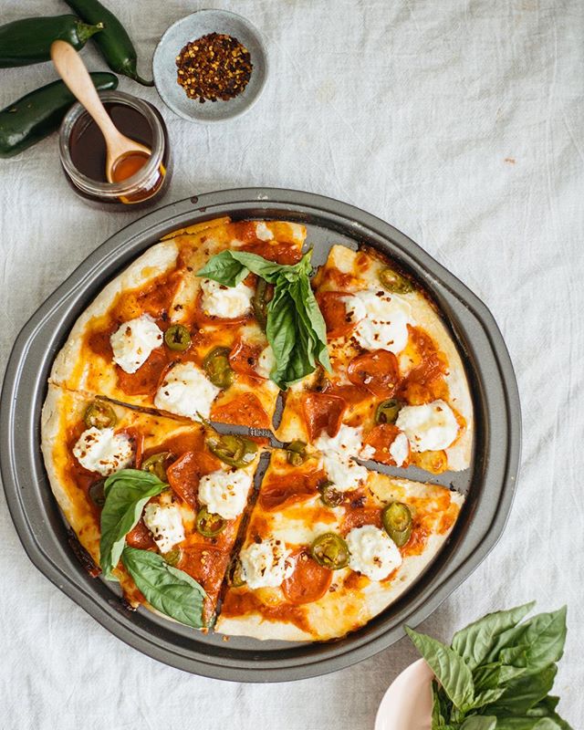 Pepperoni, Jalapeño & Ricotta Pizza With Drizzled Honey Recipe The