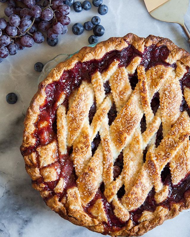 Blueberry Grape Vodka Lattice Crust Pie Recipe The Feedfeed