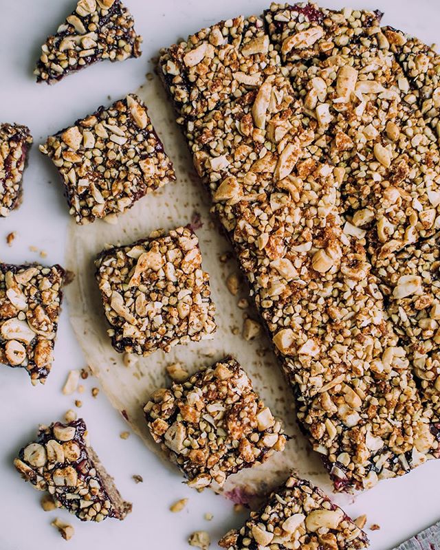 Berry Chia Jam Crumble Bars With Cardamom Cashew Topping Recipe | The ...