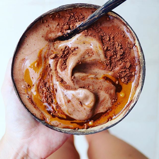 Chocolate Nut Butter Smoothie Bowl recipe by JESS MOSES The Feedfeed