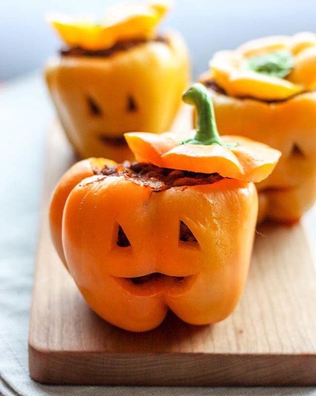 Jack O Lantern Stuffer Peppers Recipe By Pure Taste Recipes The Feedfeed