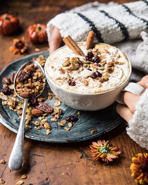 Oatmeal Pumpkin Spice Latte With Granola recipe by Tieghan The Feedfeed