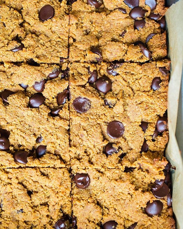 Pumpkin Chocolate Chip Almond Butter Blondies by saltedplains Quick