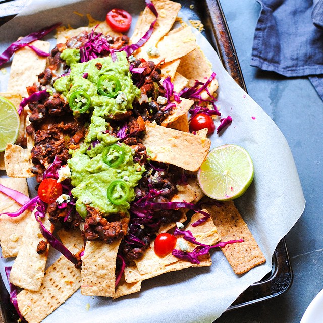 Nachos With Black Beans, Blue Cheese And Quick & Easy Guacamole Recipe