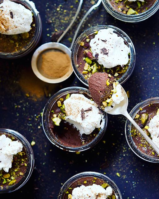 Mexican Chocolate Pot De Cremes With Coconut Cinnamon Whipped Cream